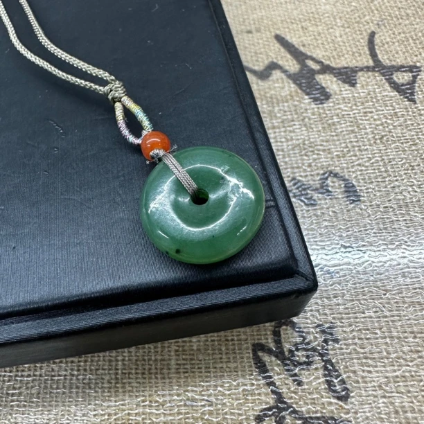 H272 和田玉碧玉平安扣项链多样性发其一