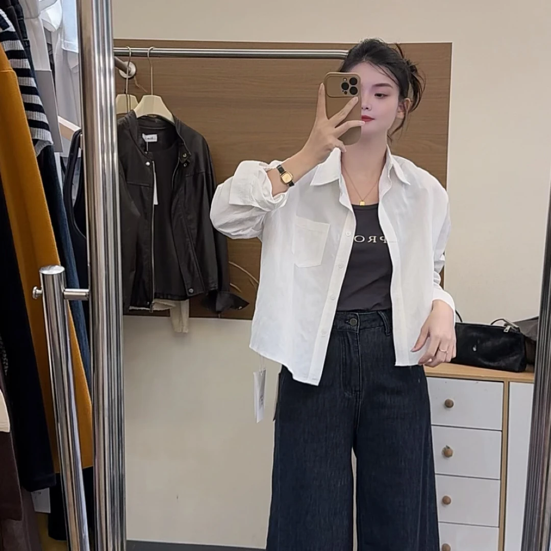 小个子最爱的衬衫 背心衬衫两件套  正肩常规小版型长袖衬衫女