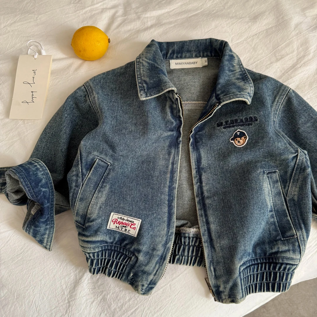 辰妈儿童外套2025秋男童牛仔夹克中大童休闲上衣小童潮酷牛仔秋装