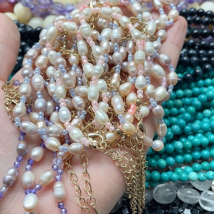 玛瑙/玉髓珠宝半成品未镶嵌一条珍珠手串