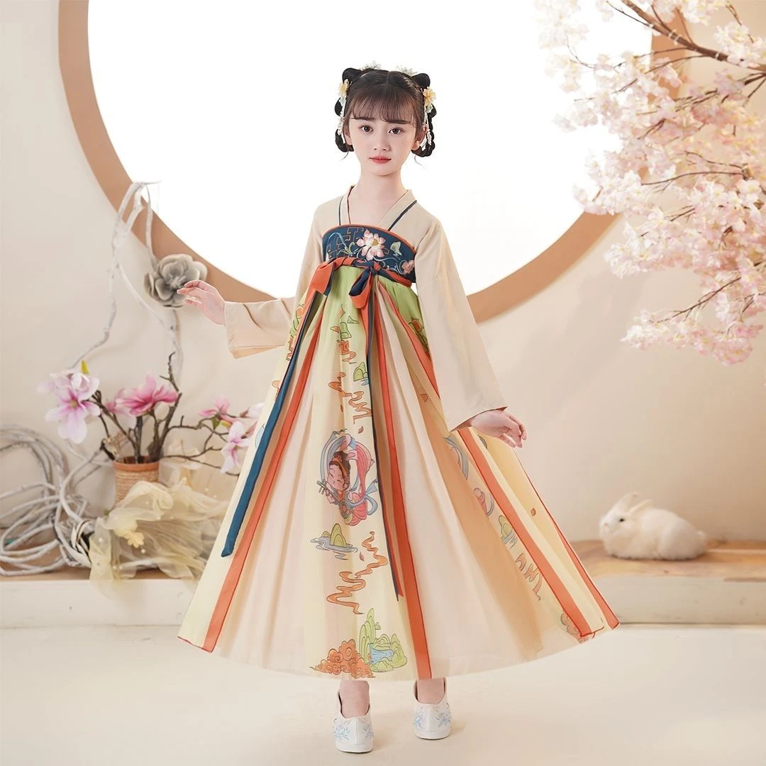1666女童飞天兔汉服裙