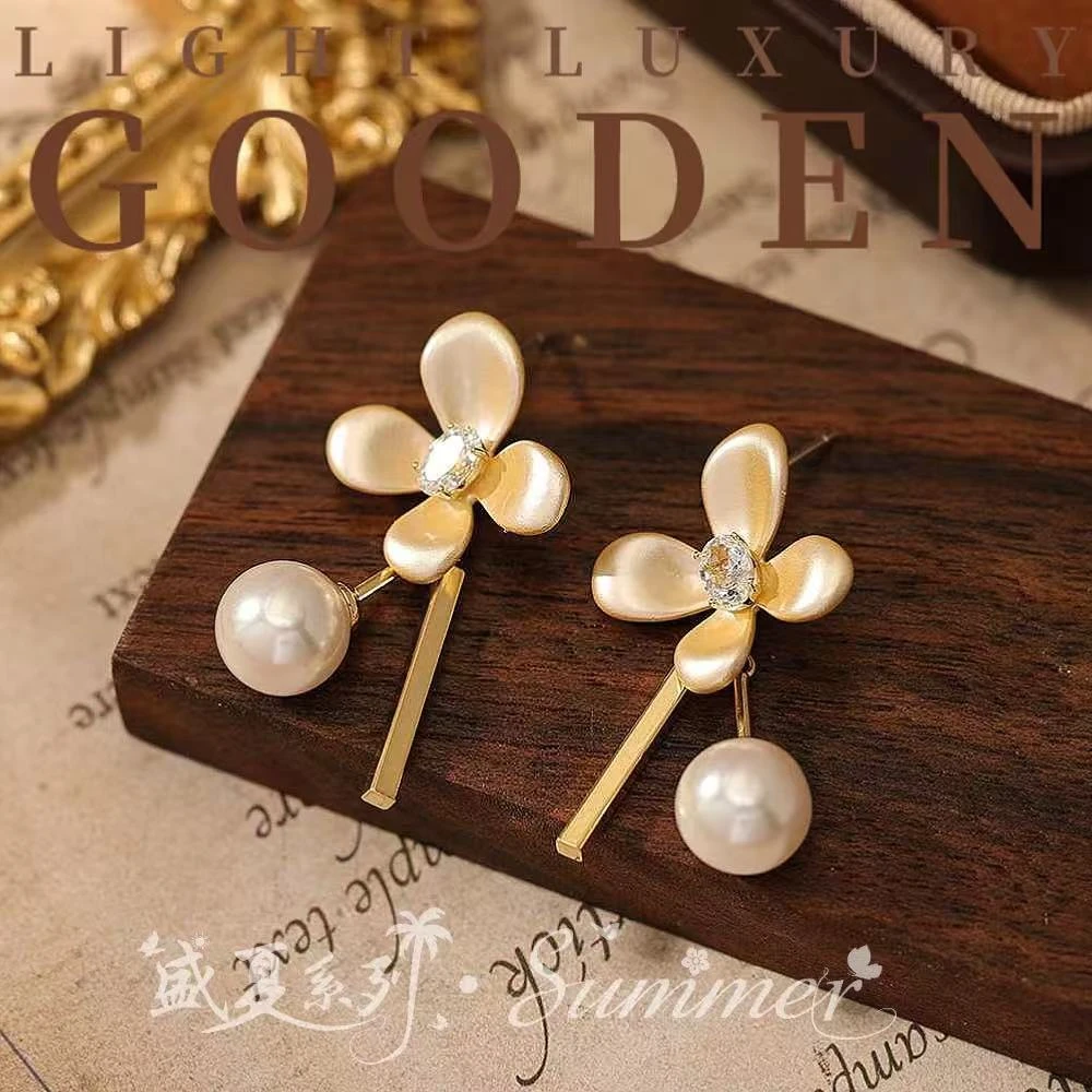 铜合金耳饰 Gooden岛家【庭前花】银针气质高级感花朵时尚小众耳环