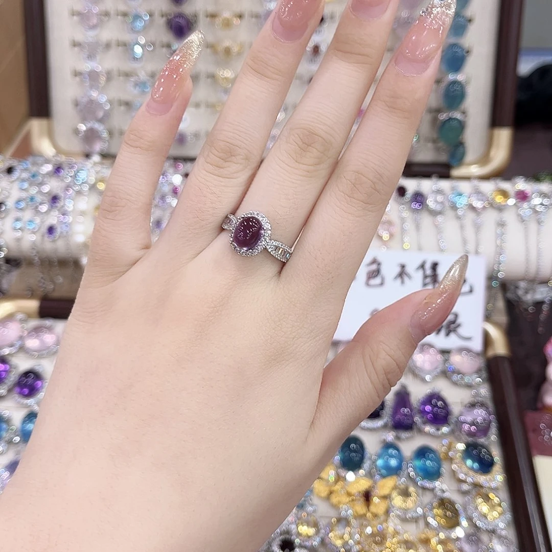 戒指黄晶银S925镶嵌