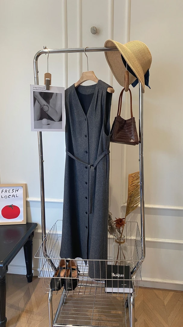 【杭州S姐精品女装】毛呢背心裙07026