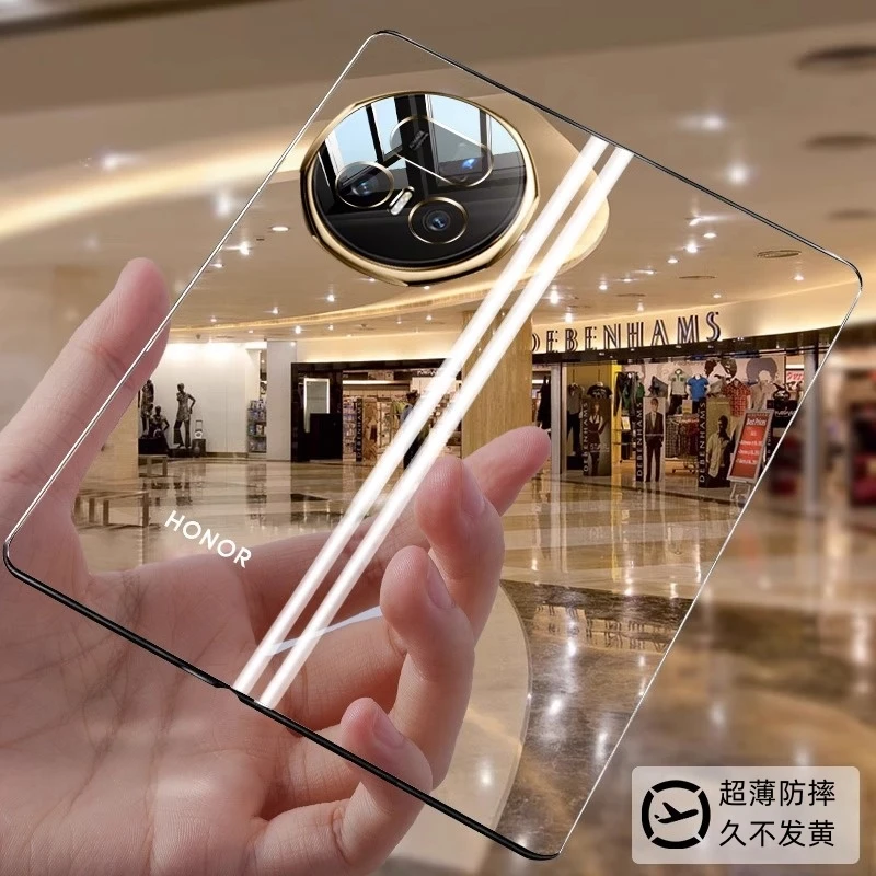 适用荣耀MagicV5手机壳新折叠屏超薄透明镜头全包防摔简约男女壳