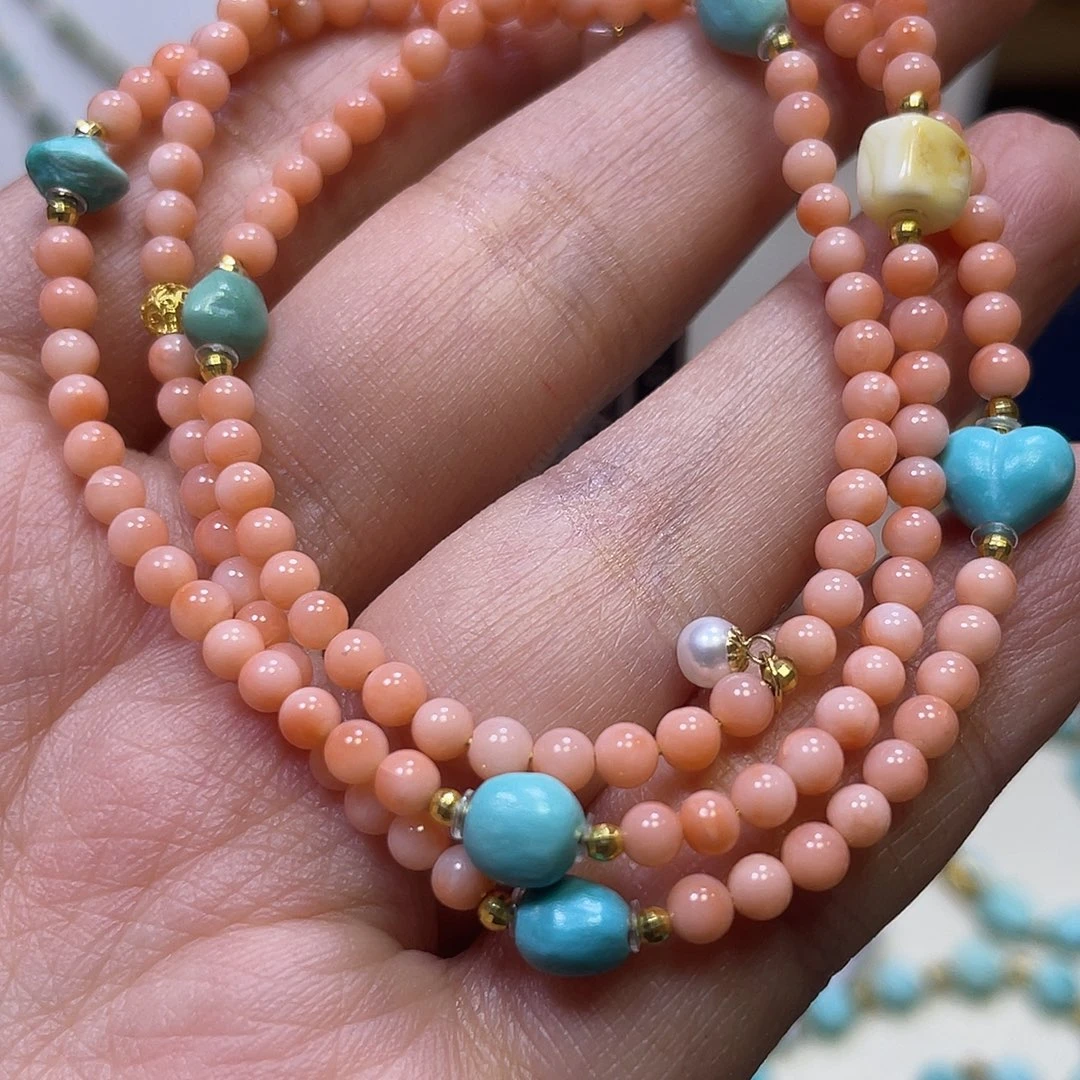 绿松石18K金镶嵌锁骨链/手链