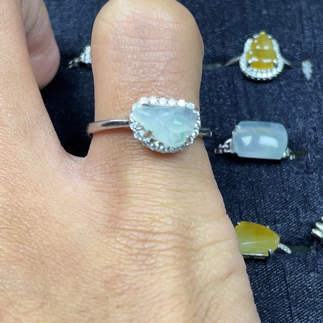 翡翠银S925镶嵌戒指