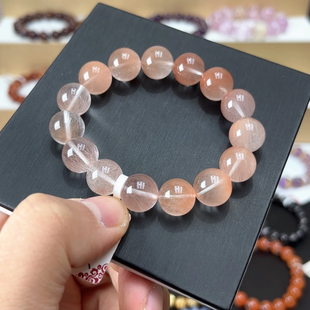 未镶嵌手链水晶粉兔毛