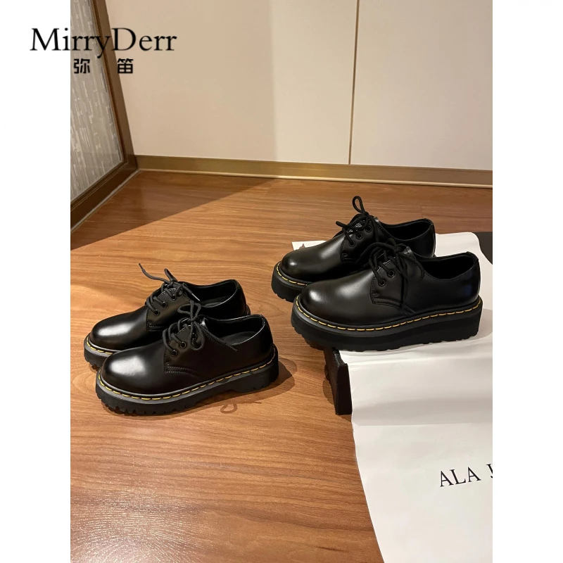 明星同款黑色马丁鞋2025新款高端单鞋英伦风乐福鞋厚底小皮鞋女