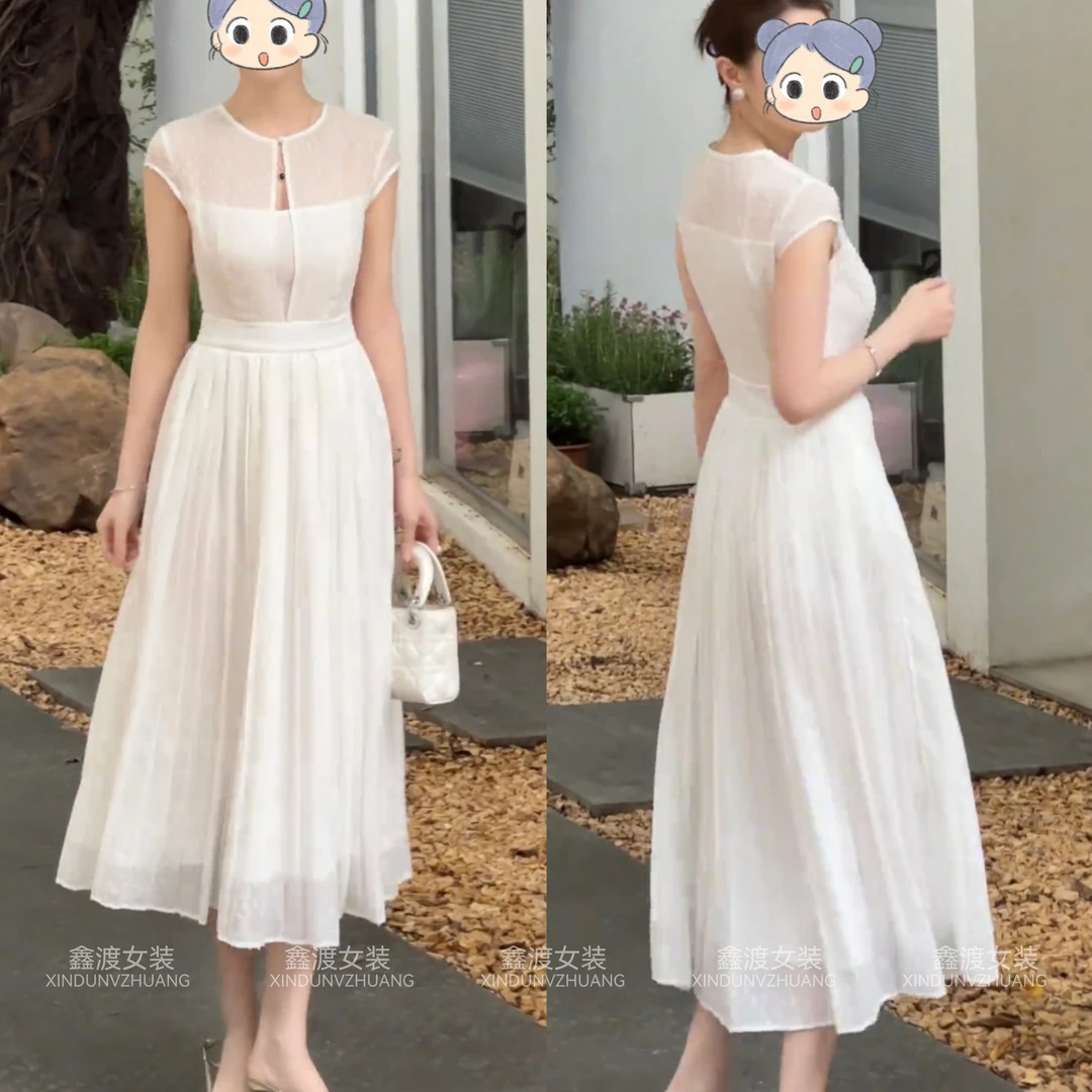 2025夏季新款时尚显瘦气质女士网红洋气连衣裙百搭款D21326