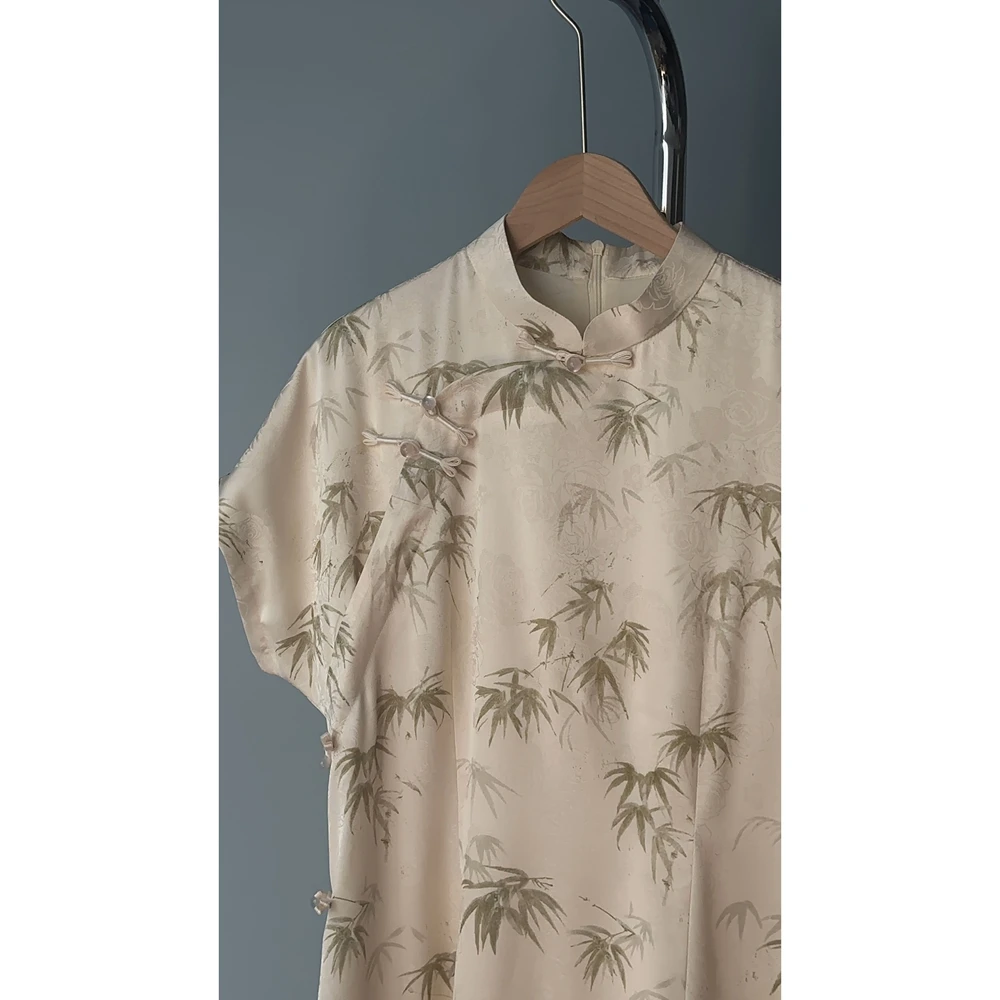 “一枝竹黛”新中式旗袍大码改良少女复古民国风小个子夏季HZ180A1