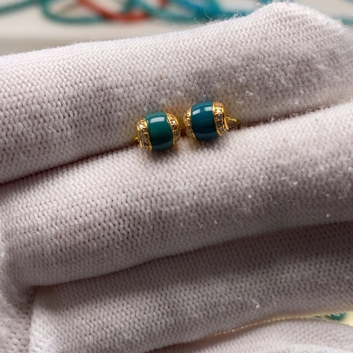 绿松石珠宝奇石18K金镶嵌