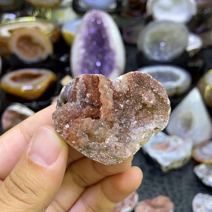 水晶珠宝半成品未镶嵌流沙爱心