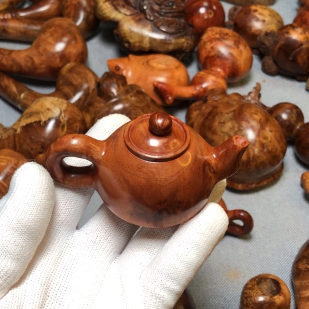 【闪购商品】木刘*军麻梨疙瘩火琉璃手把件