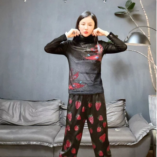 珑锦国风潮牌大码女装（秋韵）气质显瘦修身设计师 舒适 高领打底衣