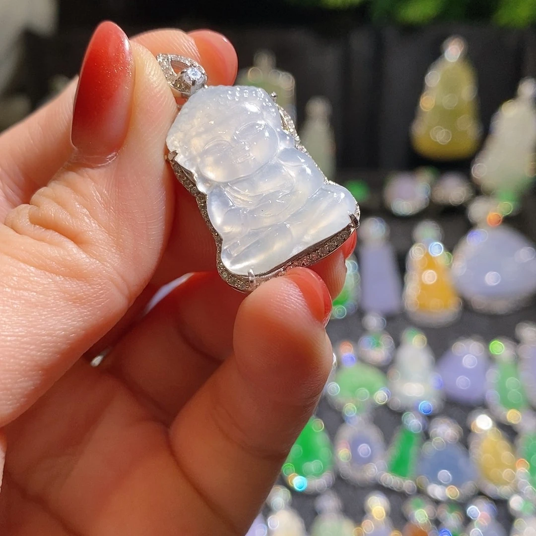 颈饰银S925镶嵌翡翠天然翡翠