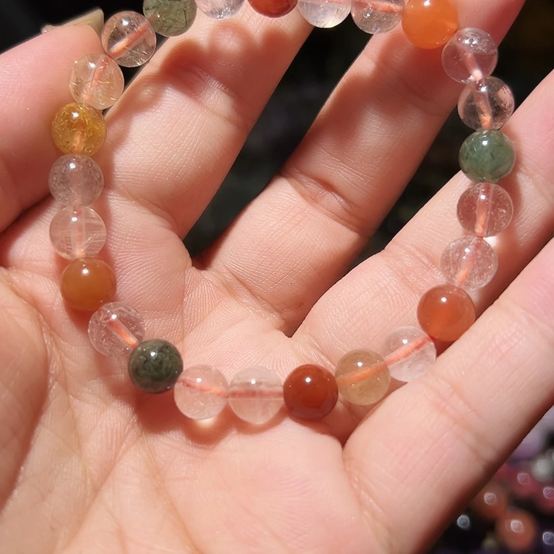 水晶手链未镶嵌彩兔毛手链