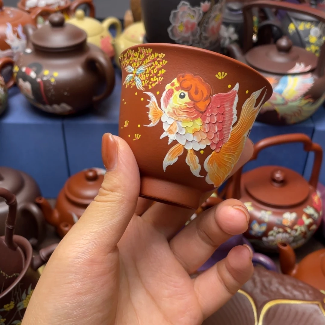 雨****红泥茶杯紫砂主人杯120cc