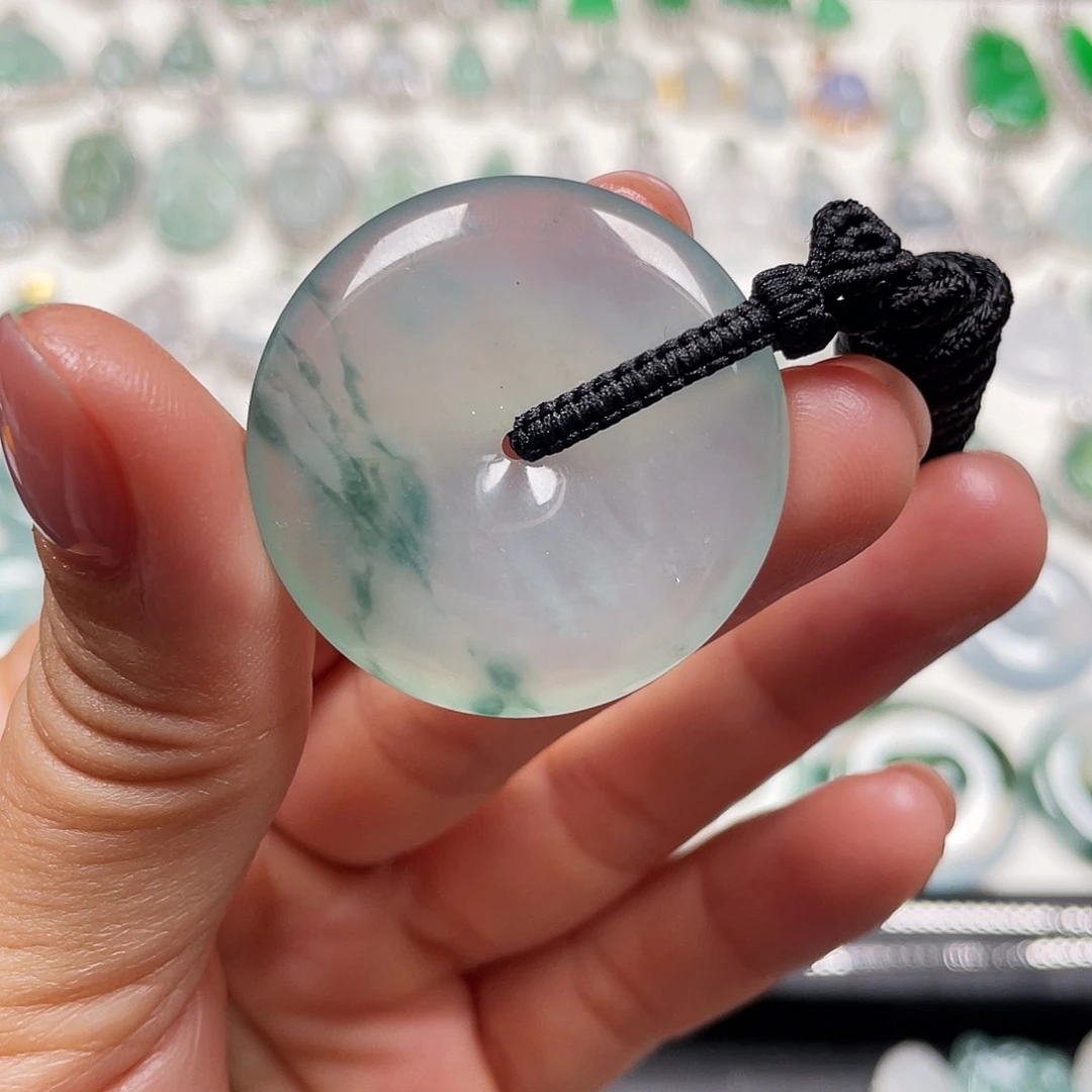 翡翠未镶嵌颈饰平安扣32.8-6.2