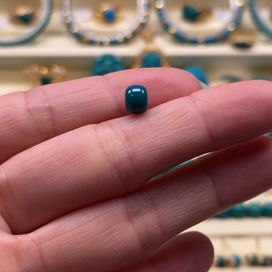 未镶嵌绿松石珠宝奇石直径6.2×4.8隔珠