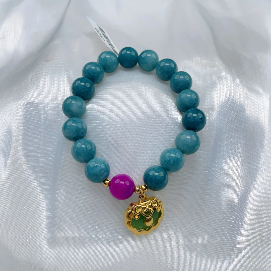 【锦程】0252-轻奢高端-蓝水设计玉12mm手串百搭