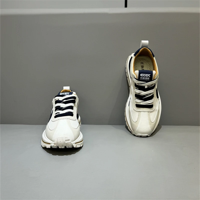 男士潮鞋2025年春季新款韩版拼色低帮厚底潮流舒适百搭男士休闲鞋