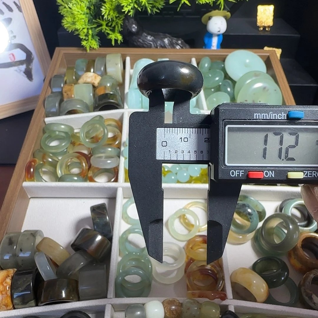 蛇纹石玉未镶嵌戒指30