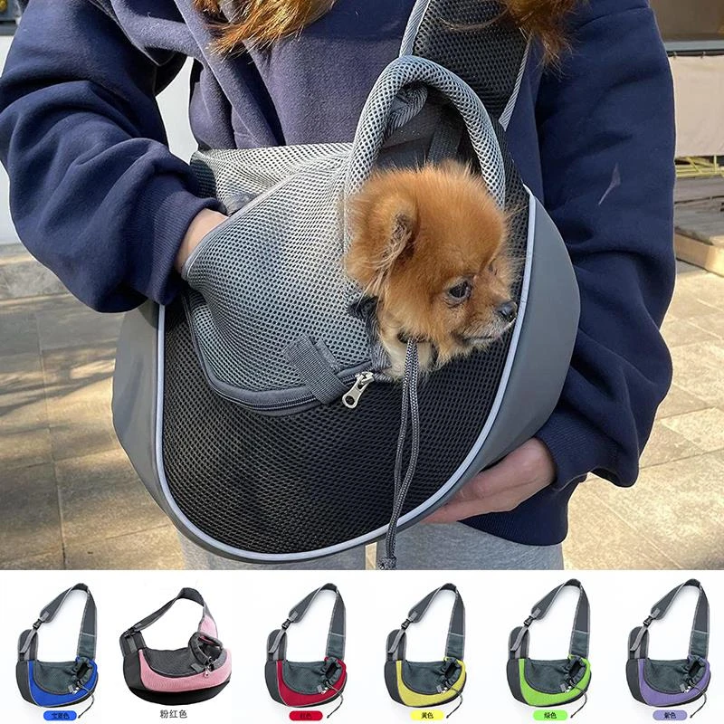 W宠物斜挎包外出便携单肩包透气轻巧猫咪泰迪小型宠物包可折叠背