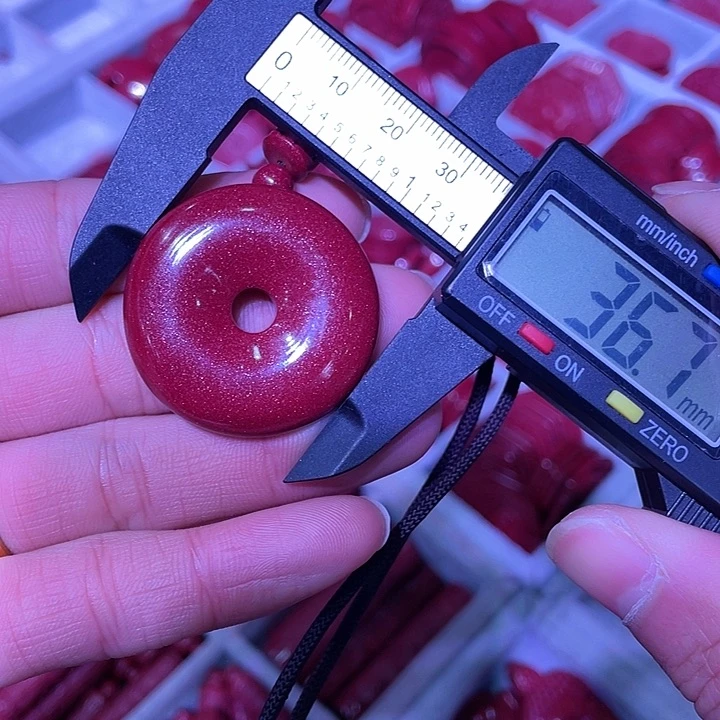 天然辰砂紫金砂3.6平安扣吊坠