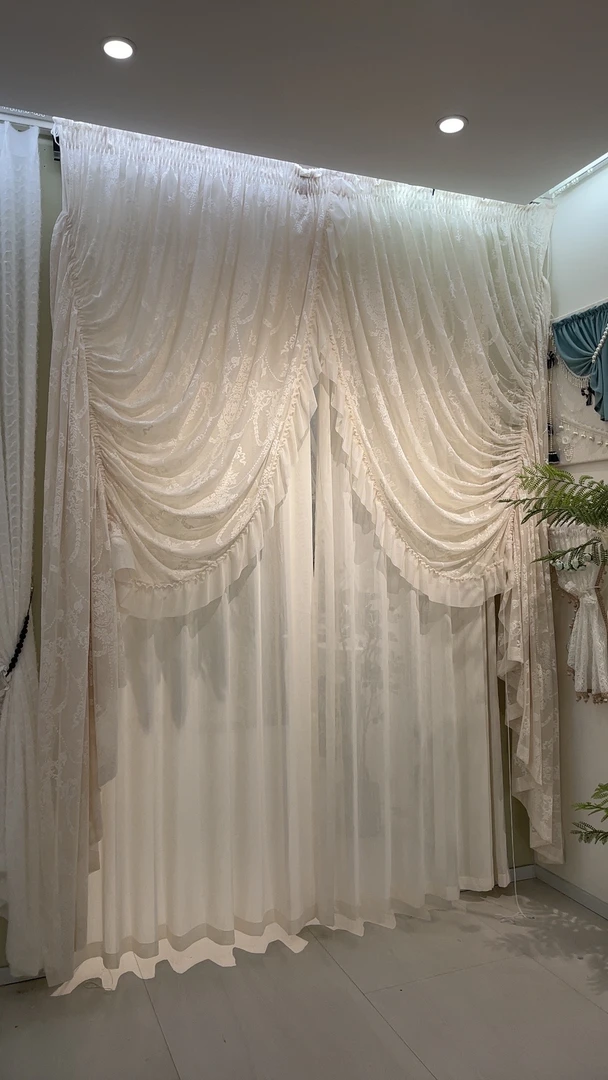 【布凡杰露】2025窗纱 2套5米样帘 蕾丝贵妃帘和麻纱 含版本 10%抵