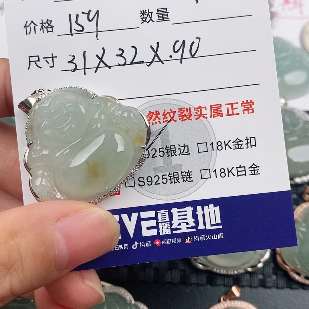 翡翠银S925镶嵌颈饰