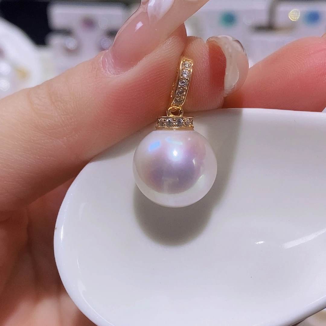 淡水珍珠颈饰银S925镶嵌M****@