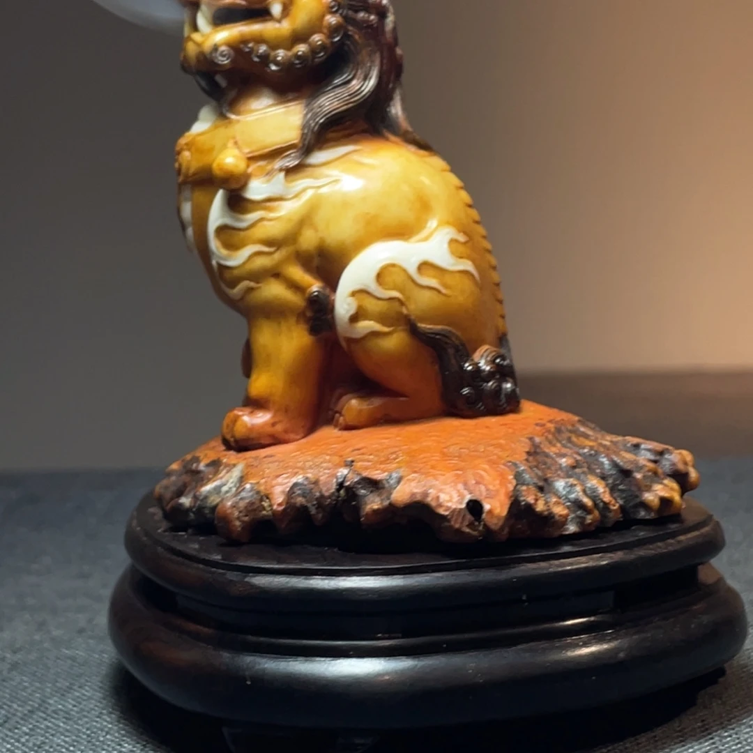 品***桃木质鹿角雕刻摆件香炉