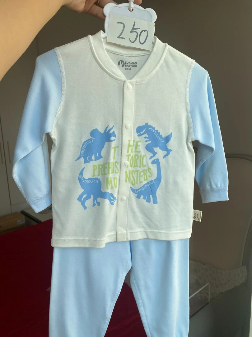 璐璇贝贝舒棉秋衣套印花秋冬舒适白色休闲长袖蕾丝纯棉秋衣裤