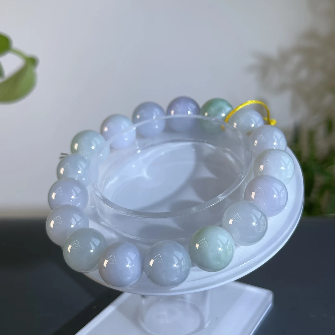 JXB11-35 天然缅甸A货翡翠 翡翠手串