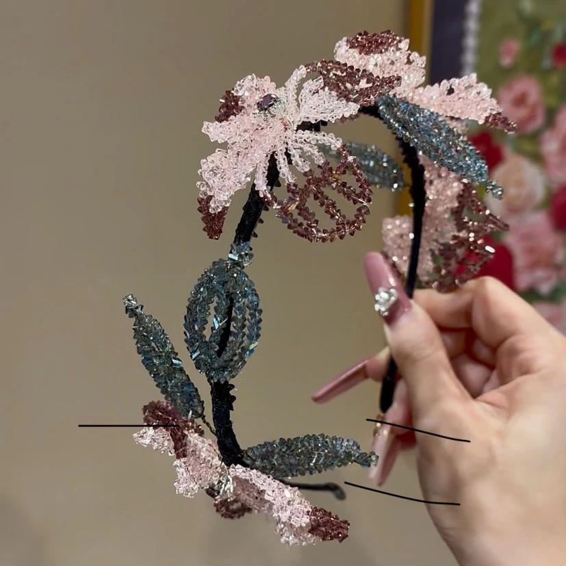 茜子风系列高定粉花灵系列发箍网红发饰头饰