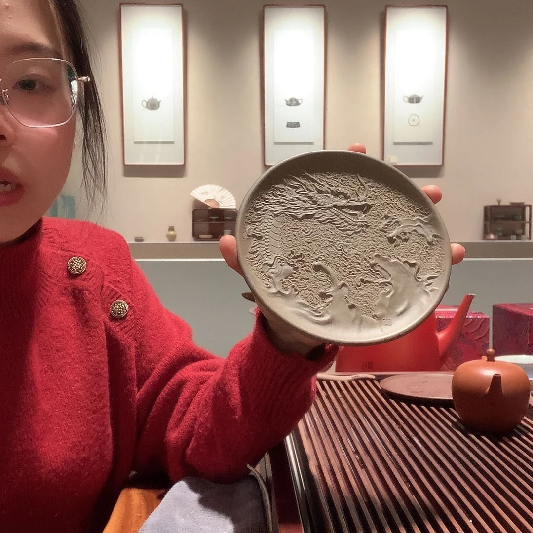 紫砂茶壶云龙吟青段