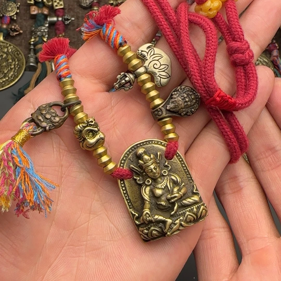 老铜黄财神锁骨链