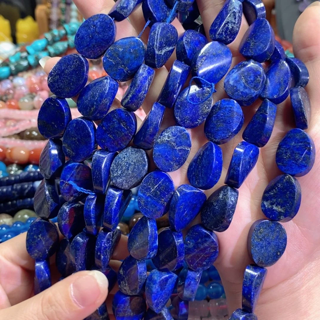 玛瑙/玉髓未镶嵌珠宝半成品青金一条卡15*20mm