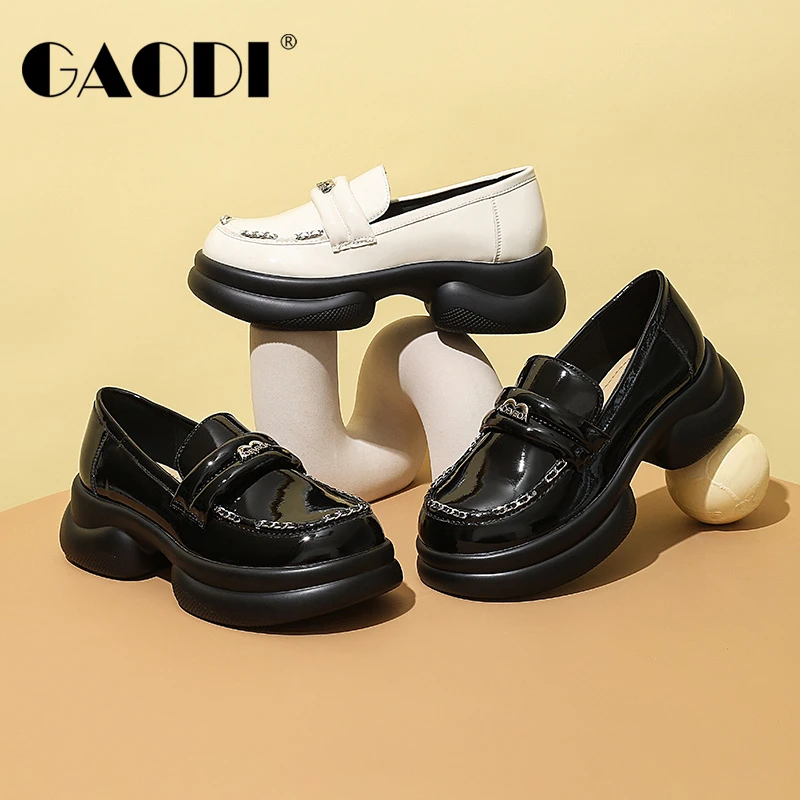 高蒂时尚百搭厚底乐福鞋高跟34353-607