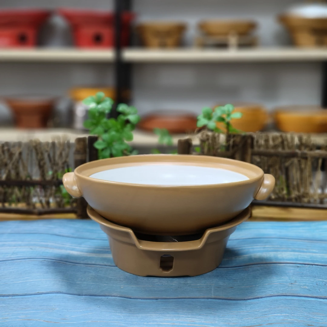 土陶双耳砂锅耐高温砂锅干锅家用燃气炭炉酒精炉