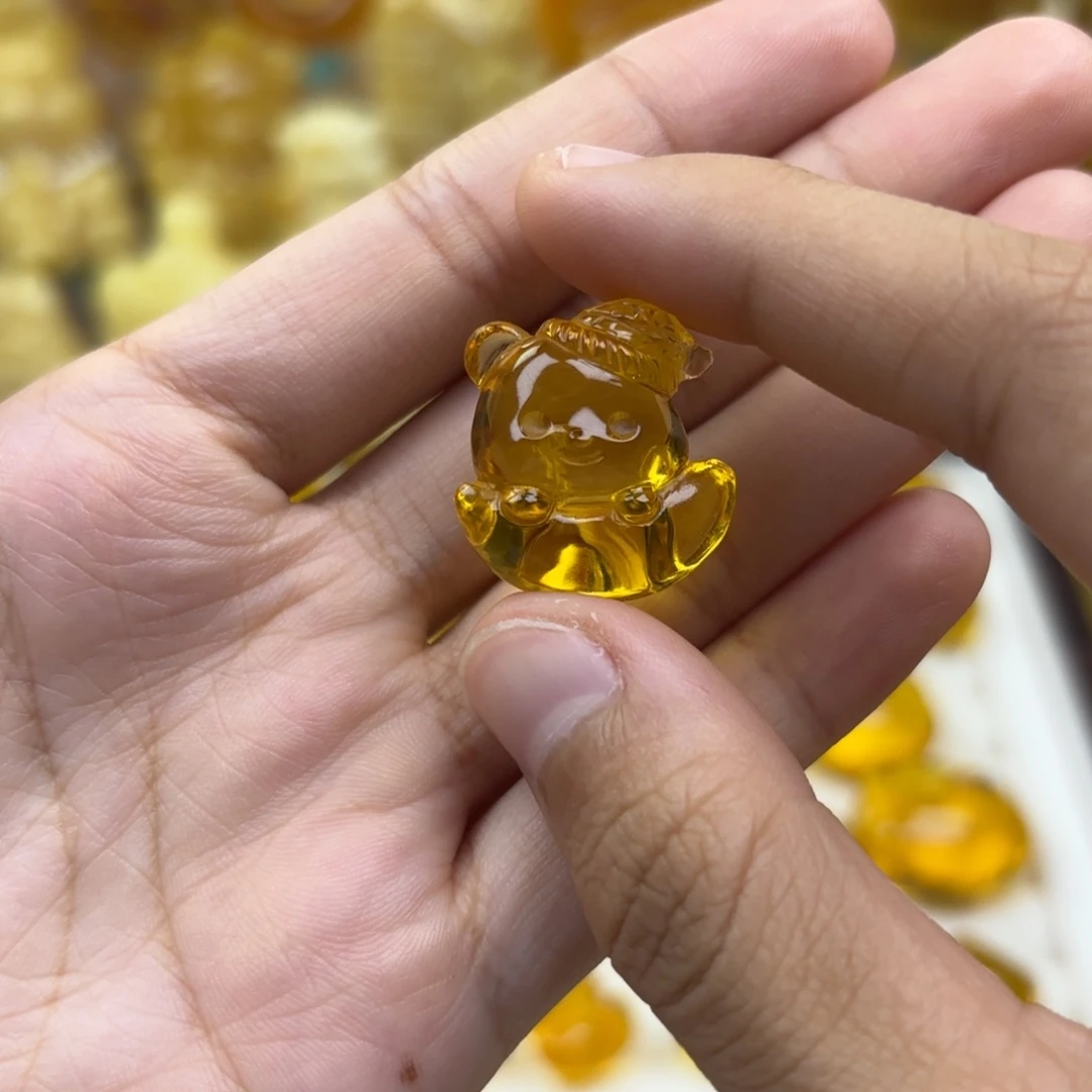 未镶嵌金珀裸石金珀吊坠打孔不退不换