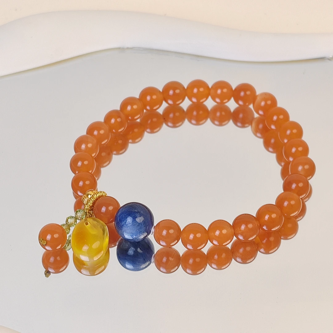 【橘子海】原矿芬达红蓝晶手串（多样性发其一）