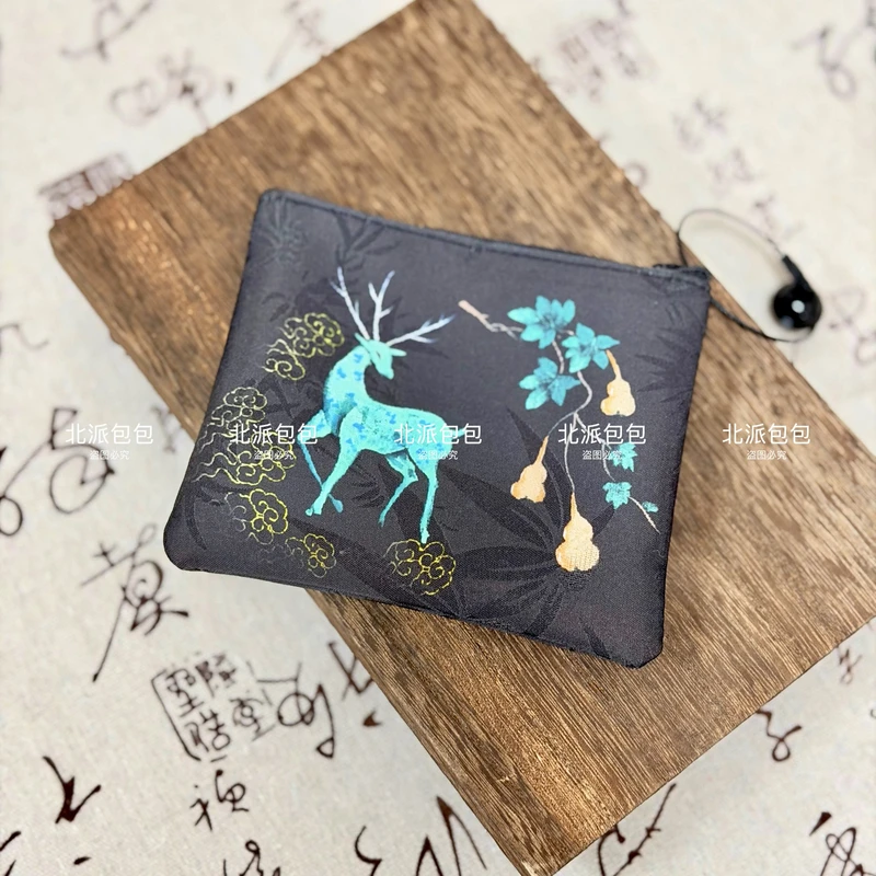 【零钱包-福鹿相伴】新中式国风设计零钱包卡包拉链款铃铛设计