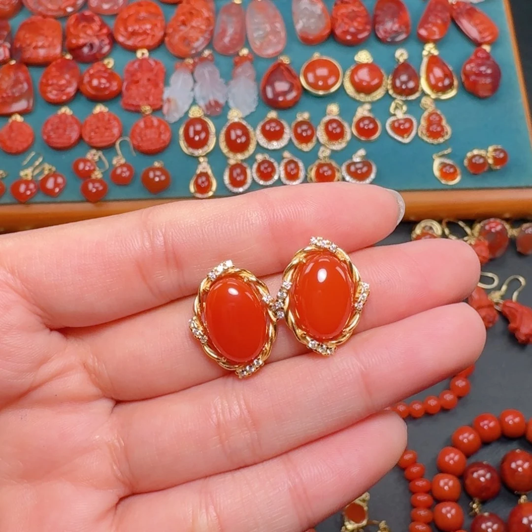 南红玛瑙南红银S925镶嵌