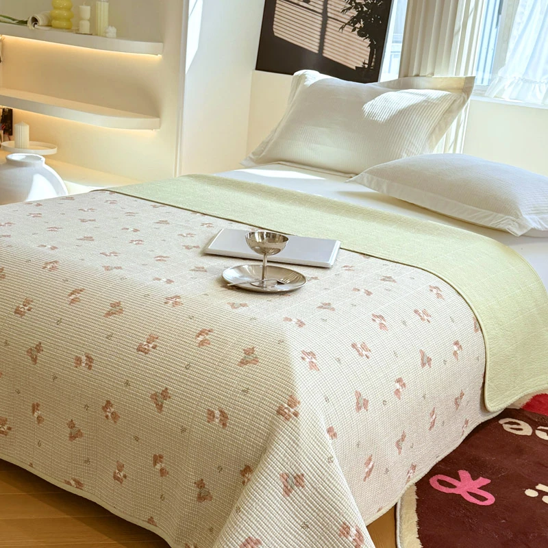 ＄全棉砂洗床盖100%纯棉亲肤透气床罩防尘保护套春夏家用可机洗