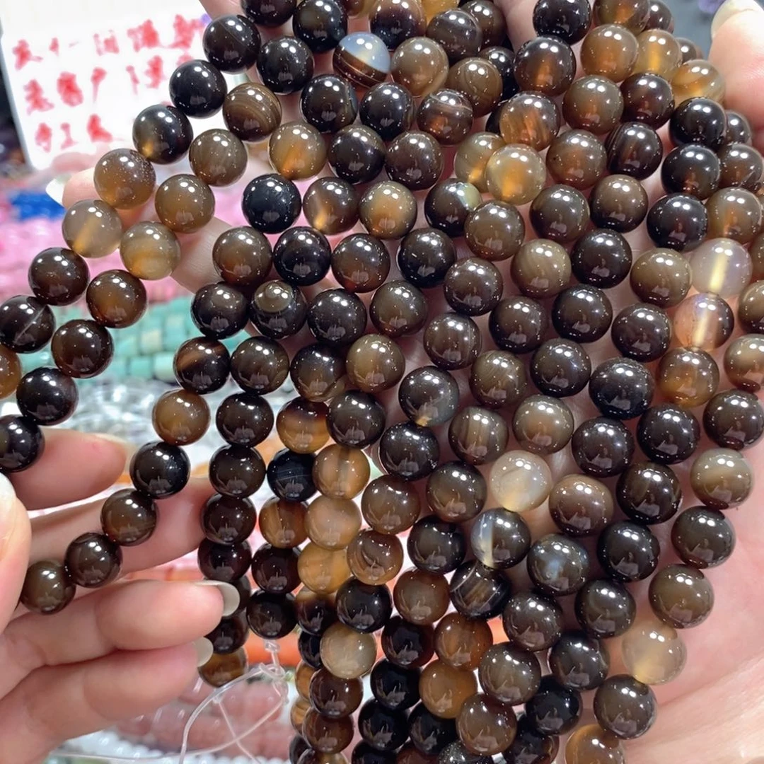 玛瑙/玉髓未镶嵌珠宝半成品玛瑙一条卡10mm