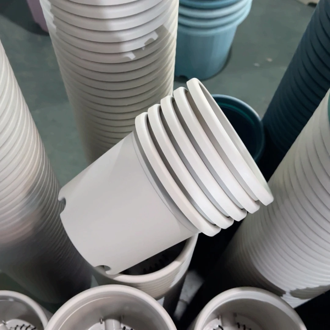 树脂四季盆2#无拖灰白微瑕13