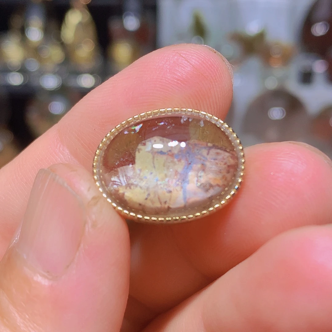 银S925镀金镶嵌珠宝半成品水晶定制款