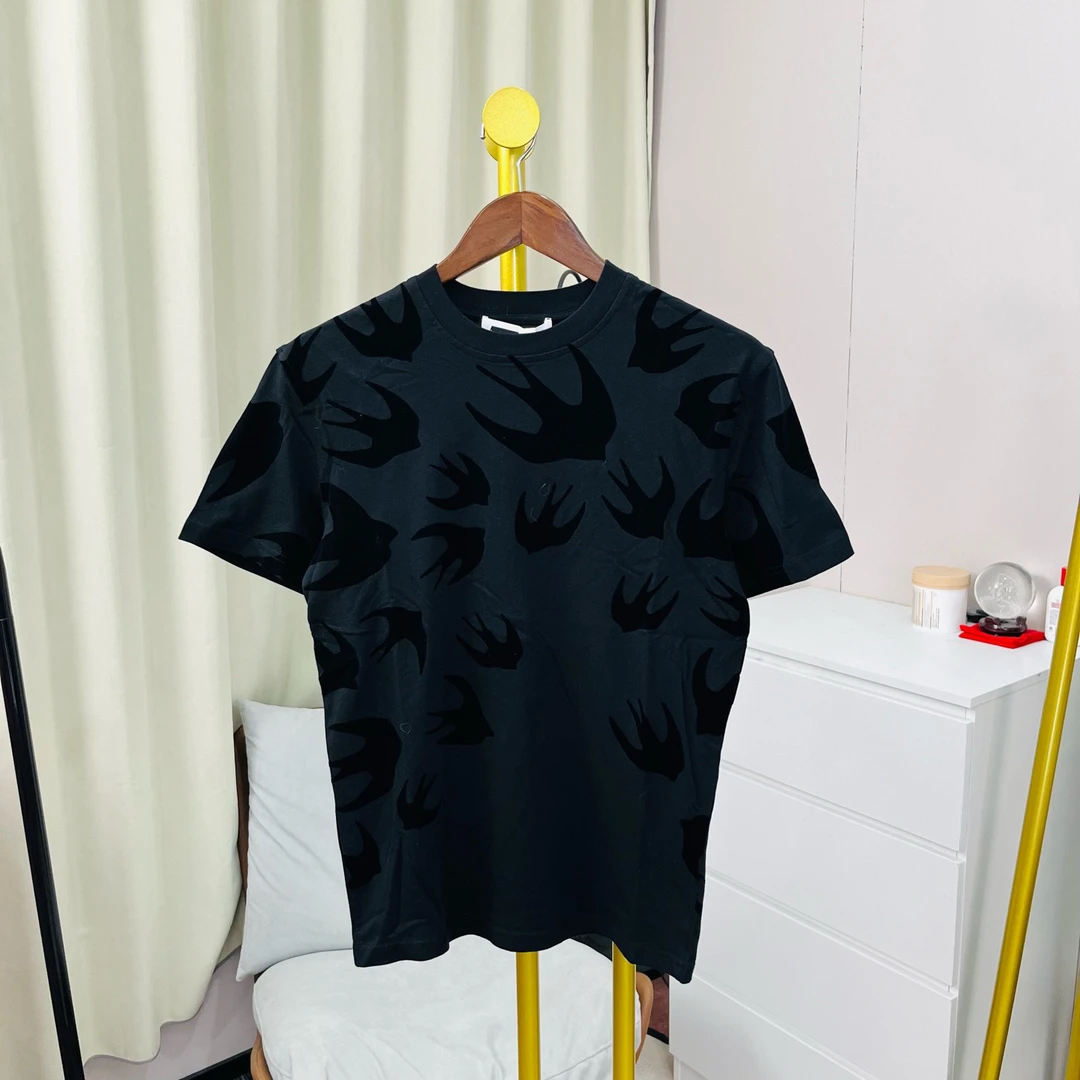 未使用 Alexander McQueen/亚历山大·麦昆 梅芙/黑色燕子短袖 XS
